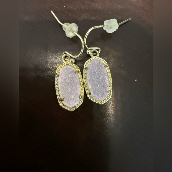 Kendra Scott Jewelry - Kendra Scott Lee Drop Earrings Light Pink Drusy with Gold Frame